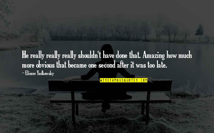 8 Second Quotes By Eliezer Yudkowsky: He really really really shouldn't have done that.