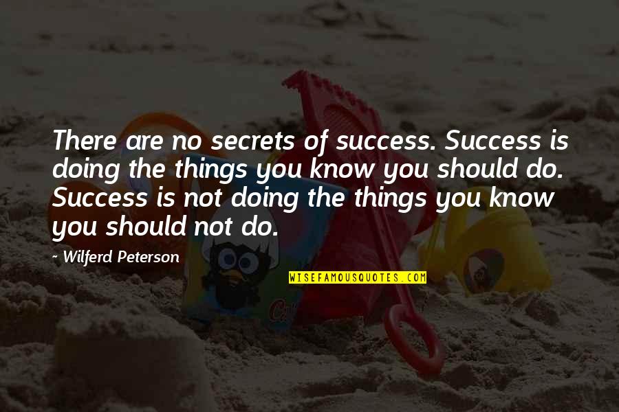 8 Things You Should Know Quotes By Wilferd Peterson: There are no secrets of success. Success is