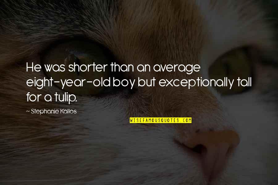 8 Year Old Boy Quotes By Stephanie Kallos: He was shorter than an average eight-year-old boy 8 Year Old Boy Quotes By Stephanie Kallos: He was shorter than an average eight-year-old boy