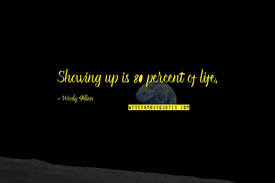 80 Quotes By Woody Allen: Showing up is 80 percent of life. 80 Quotes By Woody Allen: Showing up is 80 percent of life.