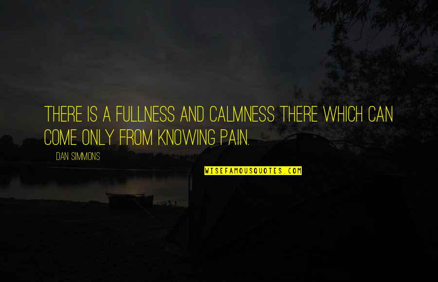 800th Military Quotes By Dan Simmons: There is a fullness and calmness there which