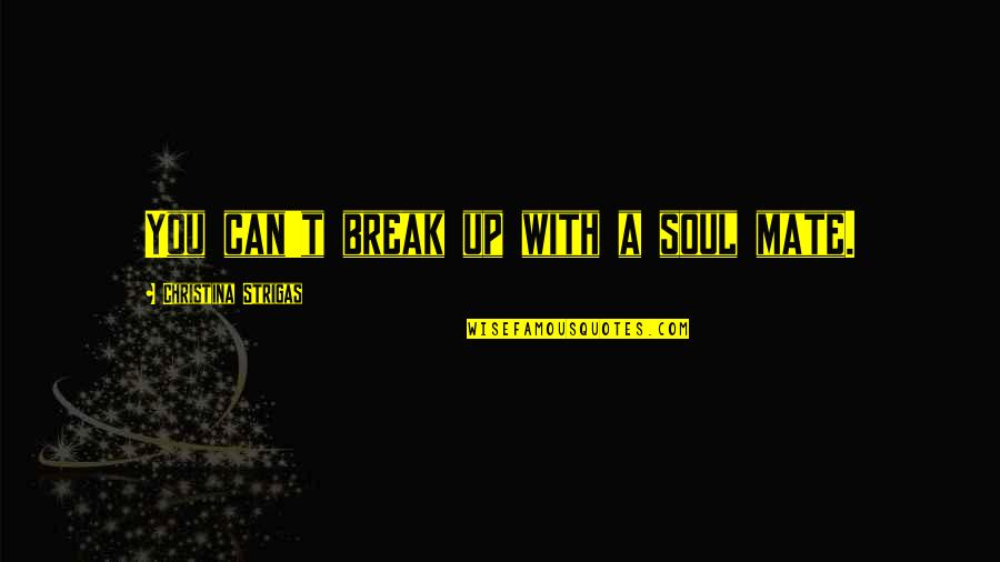 824 Area Quotes By Christina Strigas: You can't break up with a soul mate.