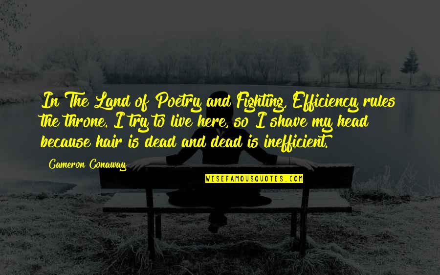 857 Area Quotes By Cameron Conaway: In The Land of Poetry and Fighting, Efficiency