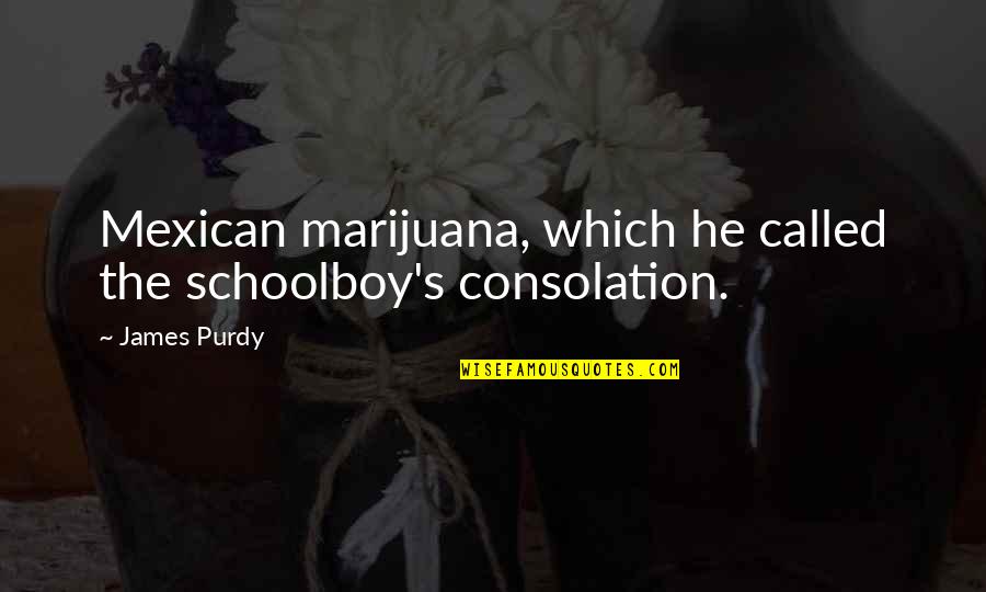 85th Birthday Card Quotes By James Purdy: Mexican marijuana, which he called the schoolboy's consolation.