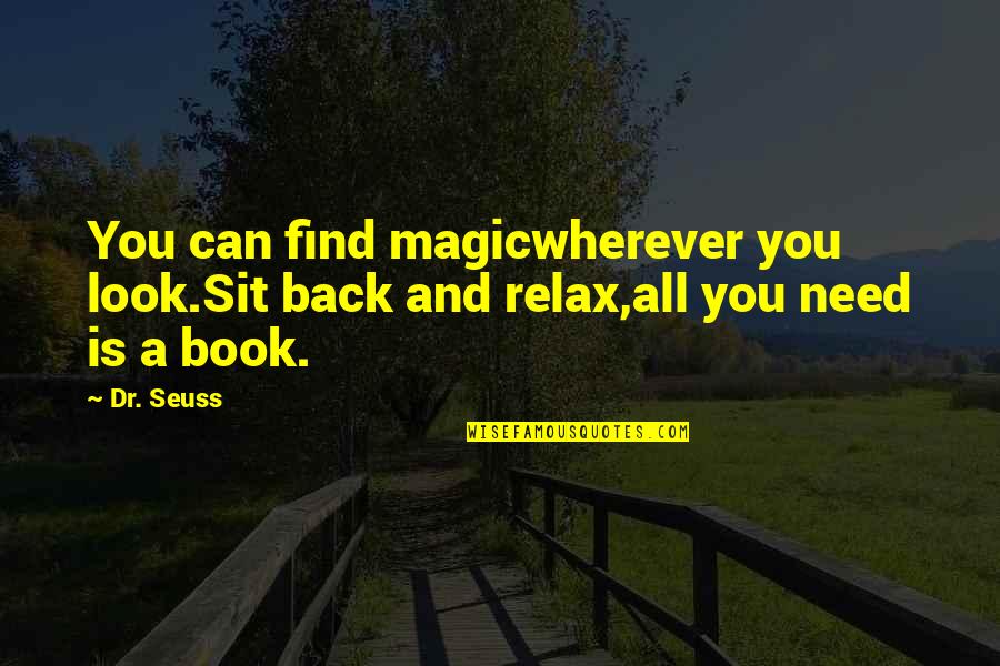 87er Quotes By Dr. Seuss: You can find magicwherever you look.Sit back and