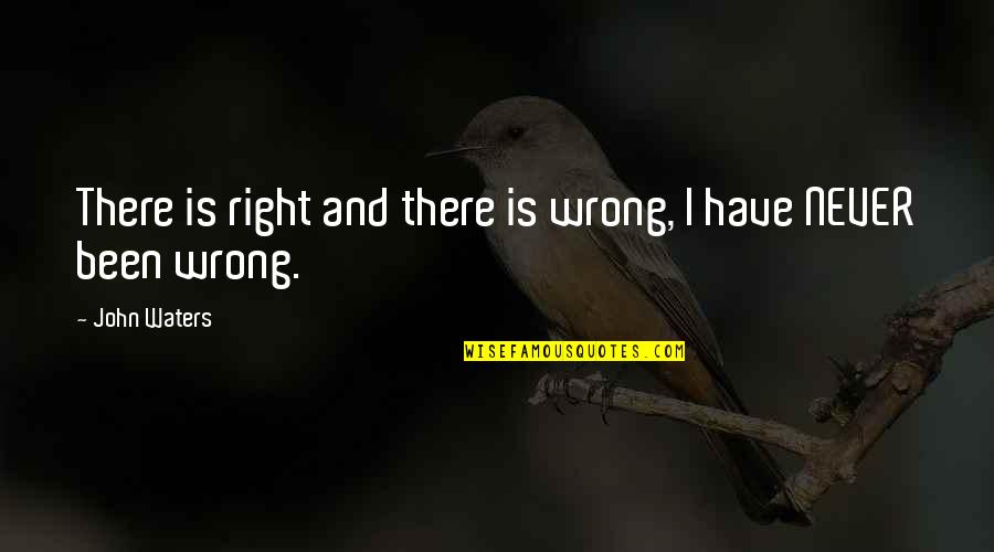 8853 Quotes By John Waters: There is right and there is wrong, I
