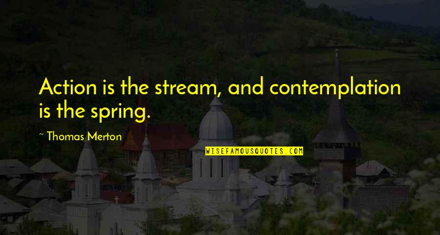 8th Grade Promotion Quotes By Thomas Merton: Action is the stream, and contemplation is the