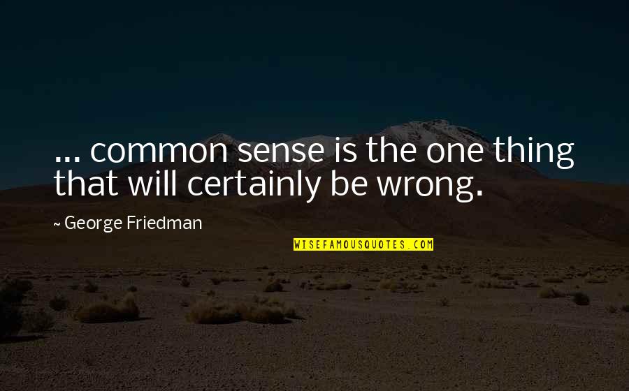 9/11 Conspiracy Theories Quotes By George Friedman: ... common sense is the one thing that