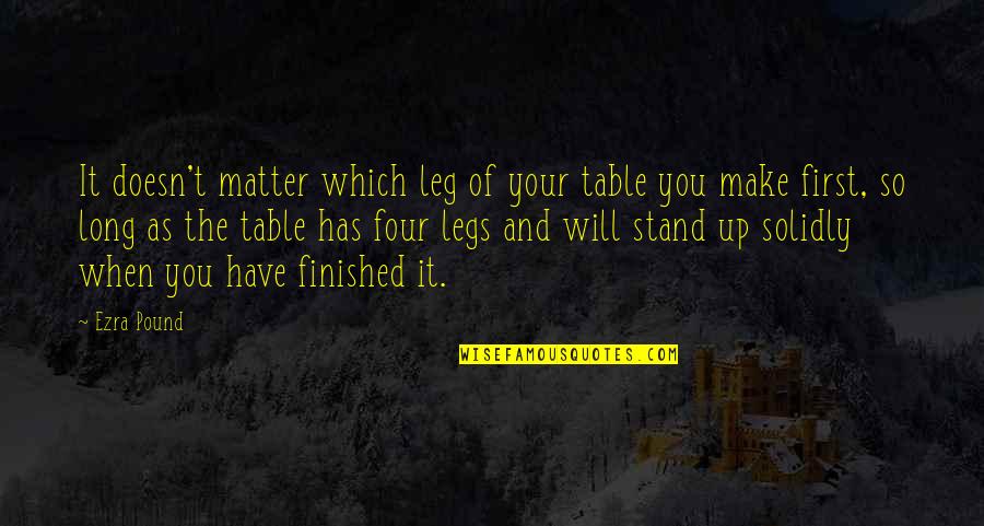9/11 Will Never Be Forgotten Quotes By Ezra Pound: It doesn't matter which leg of your table 9/11 Will Never Be Forgotten Quotes By Ezra Pound: It doesn't matter which leg of your table
