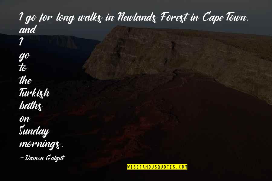9 Mornings Quotes By Damon Galgut: I go for long walks in Newlands Forest 9 Mornings Quotes By Damon Galgut: I go for long walks in Newlands Forest
