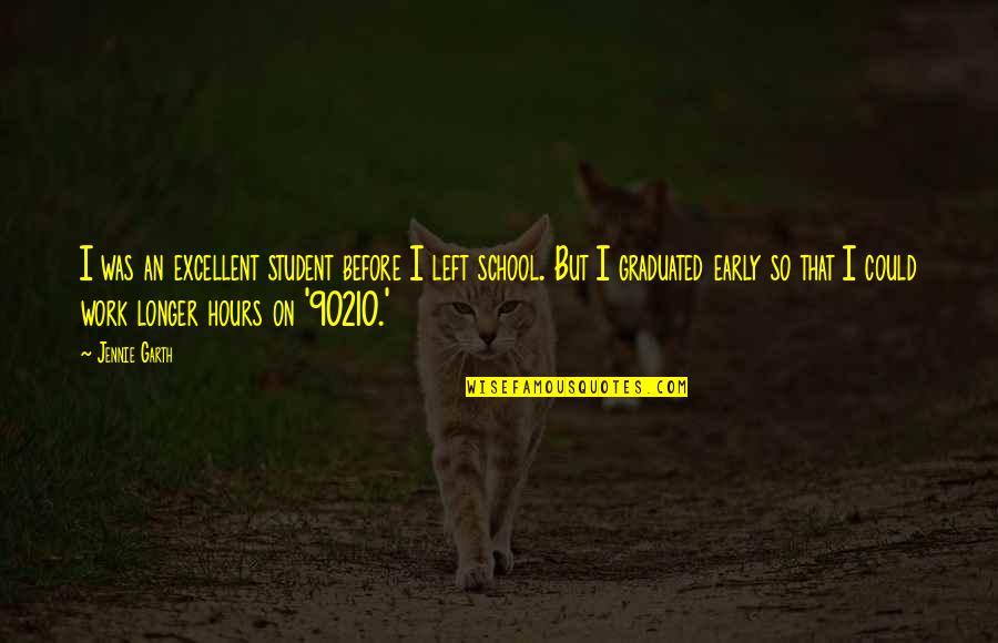 90210 Quotes By Jennie Garth: I was an excellent student before I left 90210 Quotes By Jennie Garth: I was an excellent student before I left