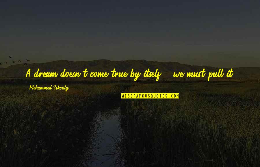 90th Quotes By Mohammed Sekouty: A dream doesn't come true by itself ...