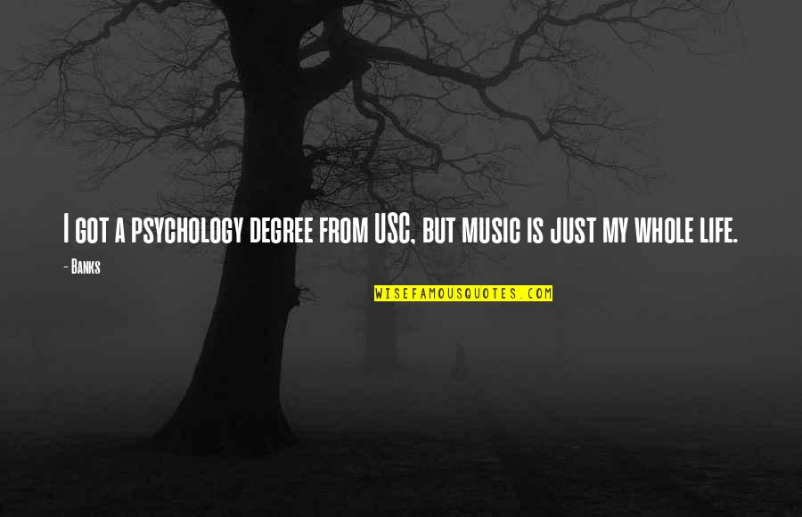 9700 Quotes By Banks: I got a psychology degree from USC, but