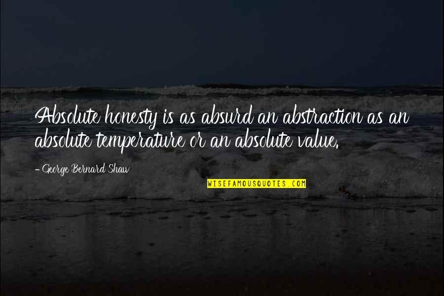 99100870 Quotes By George Bernard Shaw: Absolute honesty is as absurd an abstraction as 99100870 Quotes By George Bernard Shaw: Absolute honesty is as absurd an abstraction as