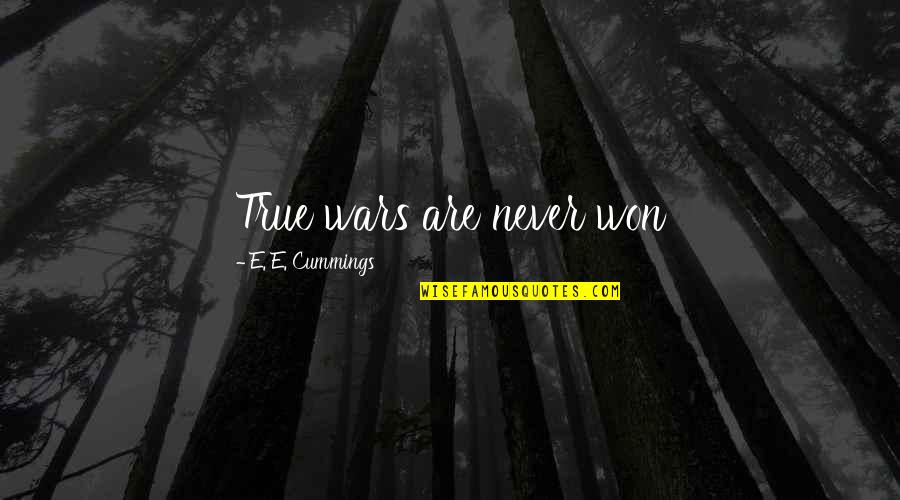 9d Asura Quotes By E. E. Cummings: True wars are never won