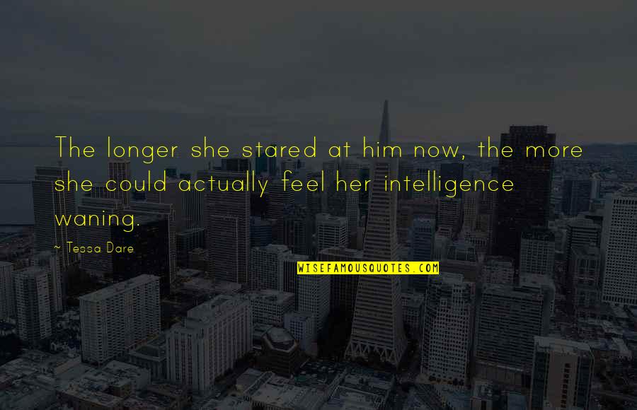 9ft Artificial Christmas Quotes By Tessa Dare: The longer she stared at him now, the