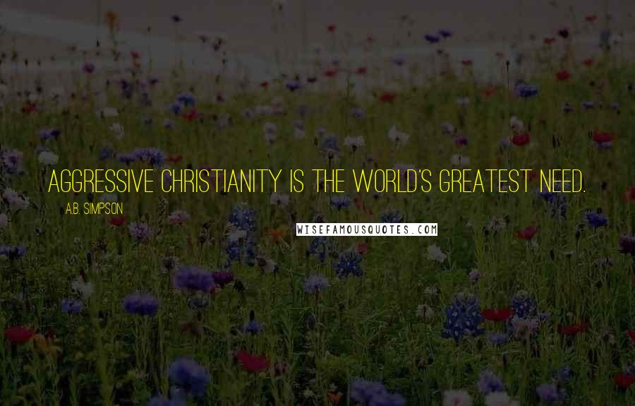A.B. Simpson quotes: Aggressive Christianity is the world's greatest need.