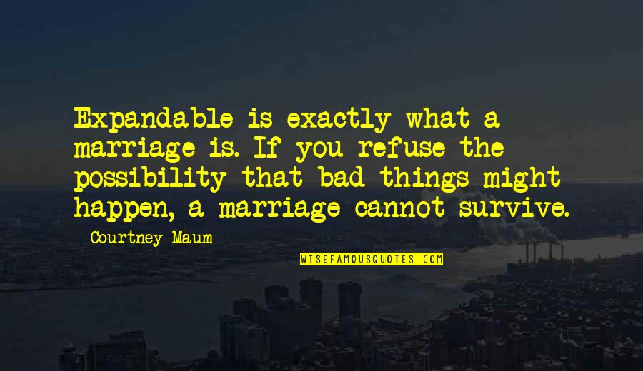 A Bad Marriage Quotes By Courtney Maum: Expandable is exactly what a marriage is. If
