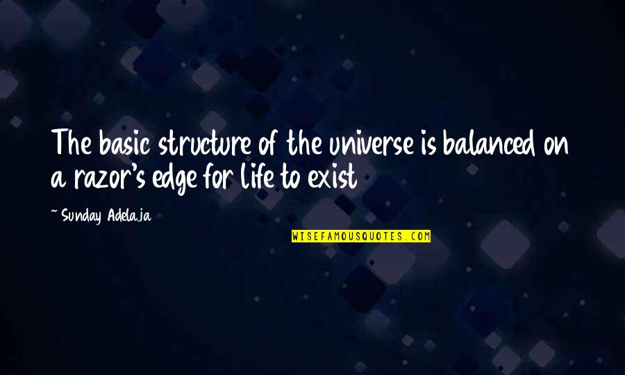 A Balanced Life Quotes By Sunday Adelaja: The basic structure of the universe is balanced A Balanced Life Quotes By Sunday Adelaja: The basic structure of the universe is balanced