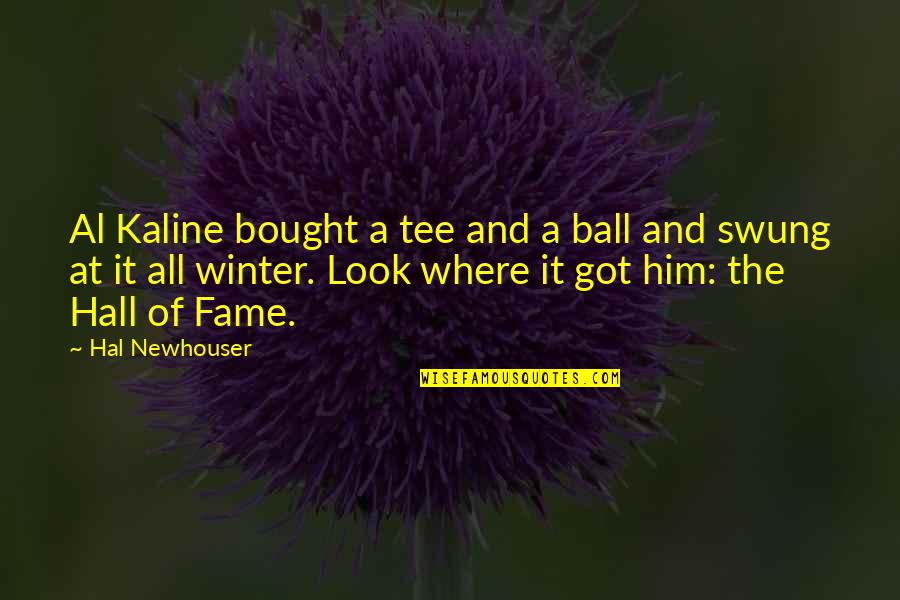 A Ball Of Quotes By Hal Newhouser: Al Kaline bought a tee and a ball