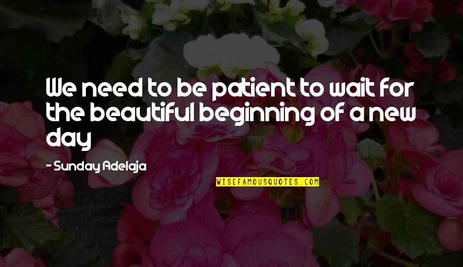 A Beautiful Day Quotes By Sunday Adelaja: We need to be patient to wait for