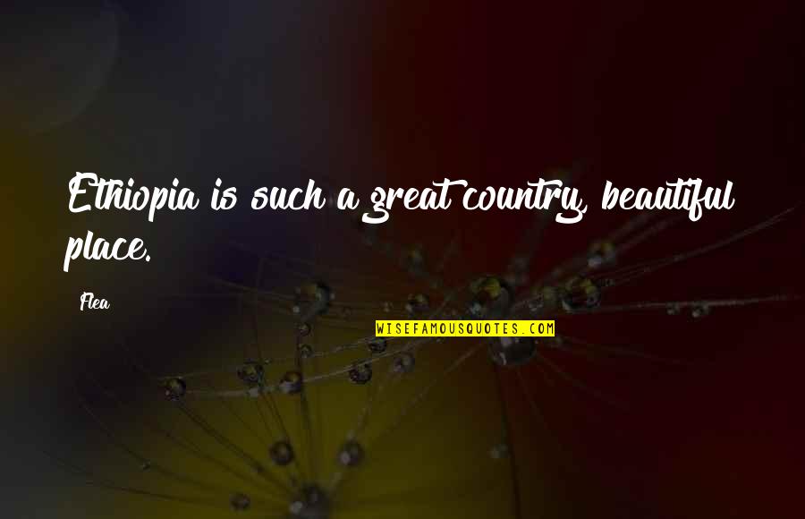 A Beautiful Place Quotes By Flea: Ethiopia is such a great country, beautiful place.