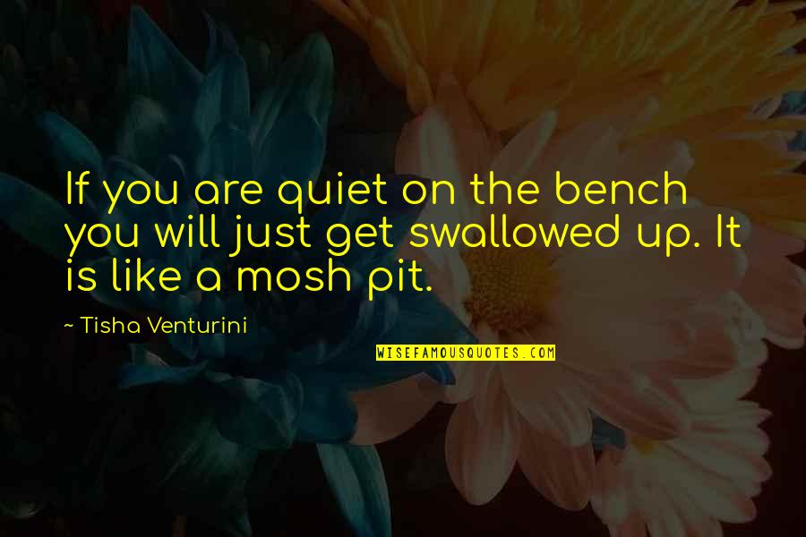A Bench Quotes By Tisha Venturini: If you are quiet on the bench you
