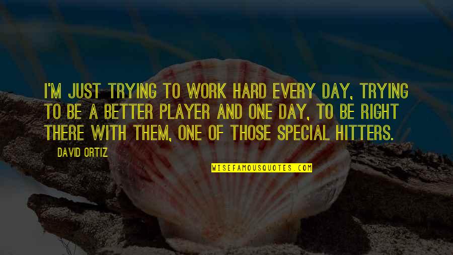 A Better Day Quotes By David Ortiz: I'm just trying to work hard every day,