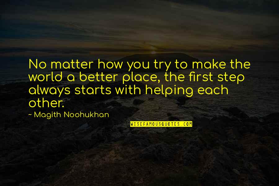 A Better Place Quotes By Magith Noohukhan: No matter how you try to make the