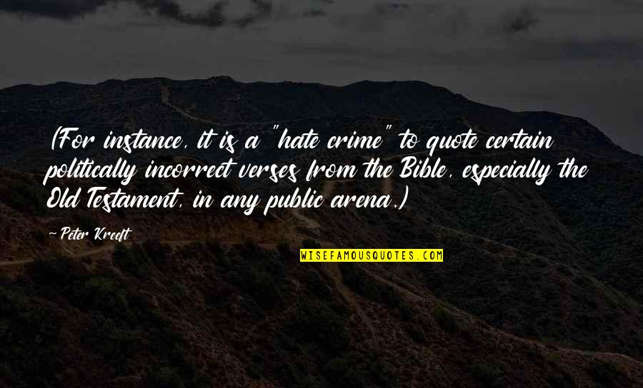 A Bible Quote Quotes By Peter Kreeft: (For instance, it is a "hate crime" to