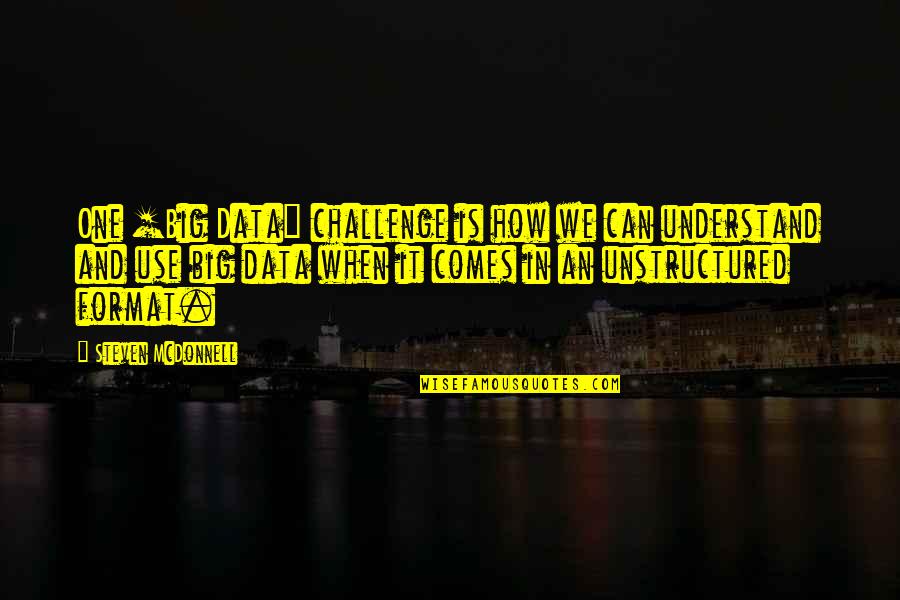 A Big Challenge Quotes By Steven McDonnell: One [Big Data] challenge is how we can