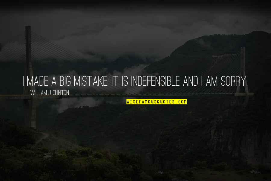 A Big Mistake Quotes By William J. Clinton: I made a big mistake. It is indefensible A Big Mistake Quotes By William J. Clinton: I made a big mistake. It is indefensible