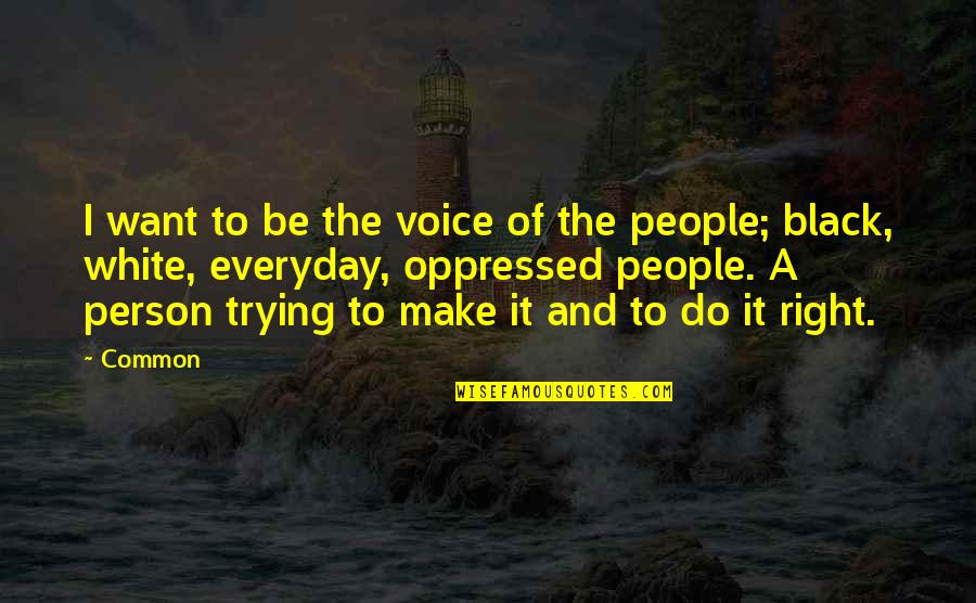A Black And White Quotes By Common: I want to be the voice of the A Black And White Quotes By Common: I want to be the voice of the