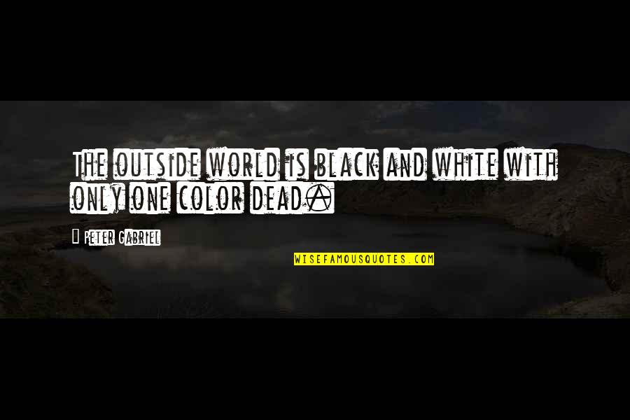 A Black And White World Quotes By Peter Gabriel: The outside world is black and white with