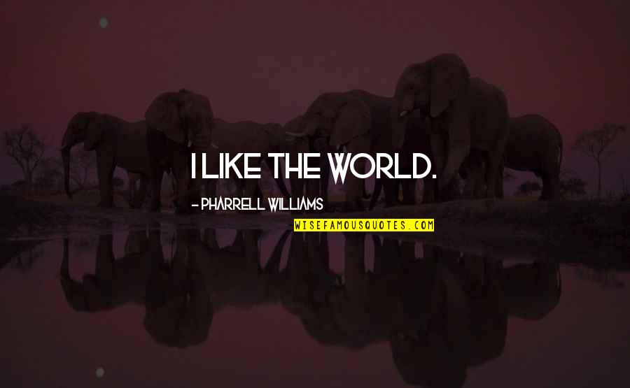 A Black Background Quotes By Pharrell Williams: I like the world. A Black Background Quotes By Pharrell Williams: I like the world.