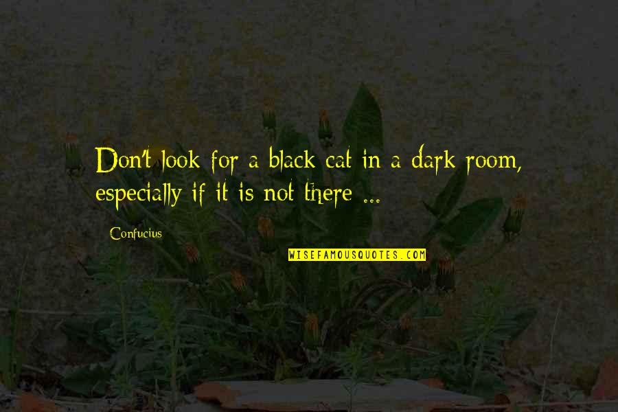 A Black Cat Quotes By Confucius: Don't look for a black cat in a