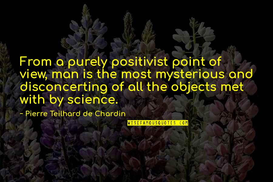A Blended Family Quotes By Pierre Teilhard De Chardin: From a purely positivist point of view, man