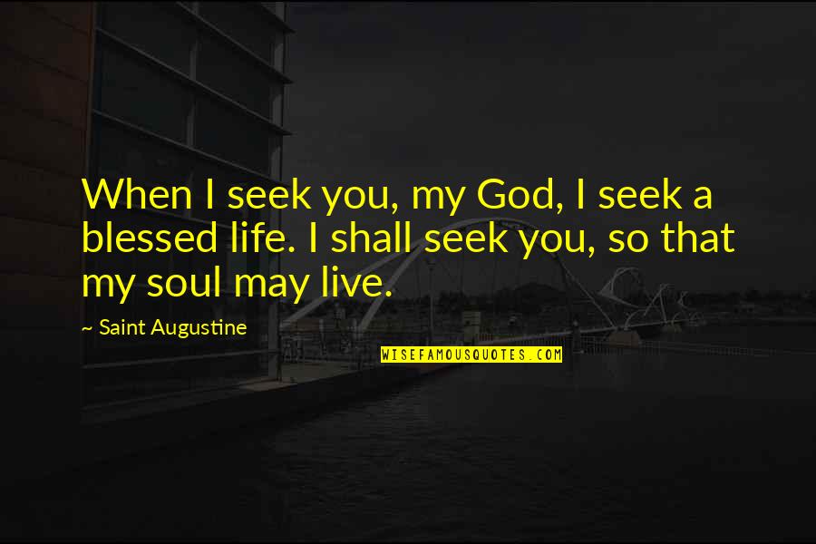 A Blessed Life Quotes By Saint Augustine: When I seek you, my God, I seek
