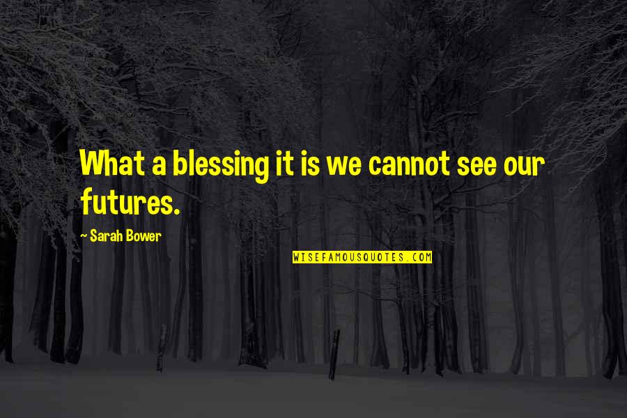 A Blessing Quotes By Sarah Bower: What a blessing it is we cannot see