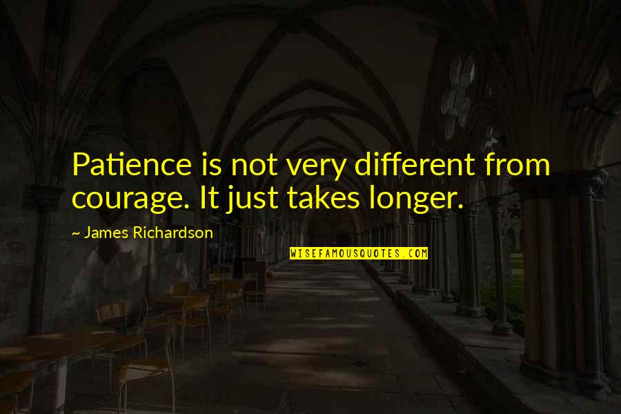 A Blind Man Once Said Quotes By James Richardson: Patience is not very different from courage. It