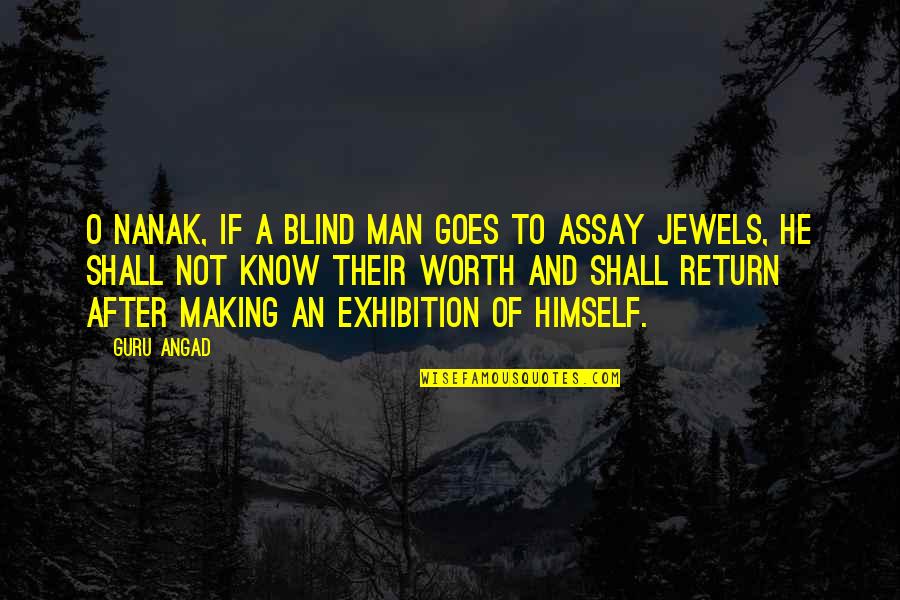 A Blind Man Quotes By Guru Angad: O Nanak, if a blind man goes to