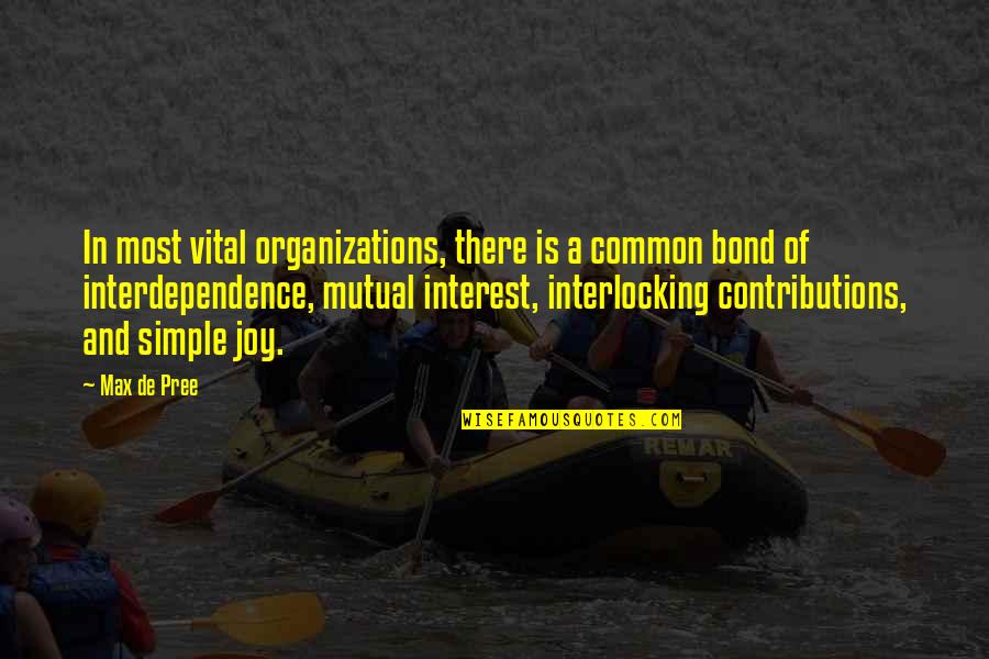 A Bond Quotes By Max De Pree: In most vital organizations, there is a common