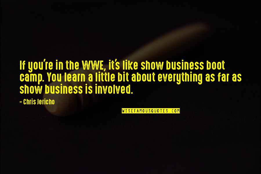 A Boot Quotes By Chris Jericho: If you're in the WWE, it's like show