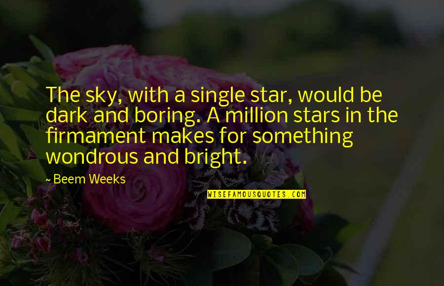 A Boring Life Quotes By Beem Weeks: The sky, with a single star, would be