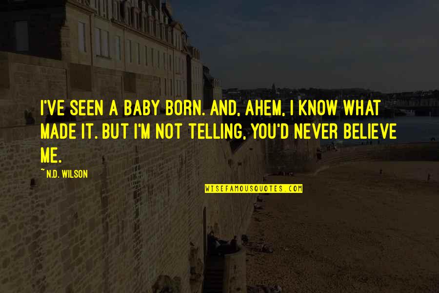 A Born Baby Quotes By N.D. Wilson: I've seen a baby born. And, ahem, I