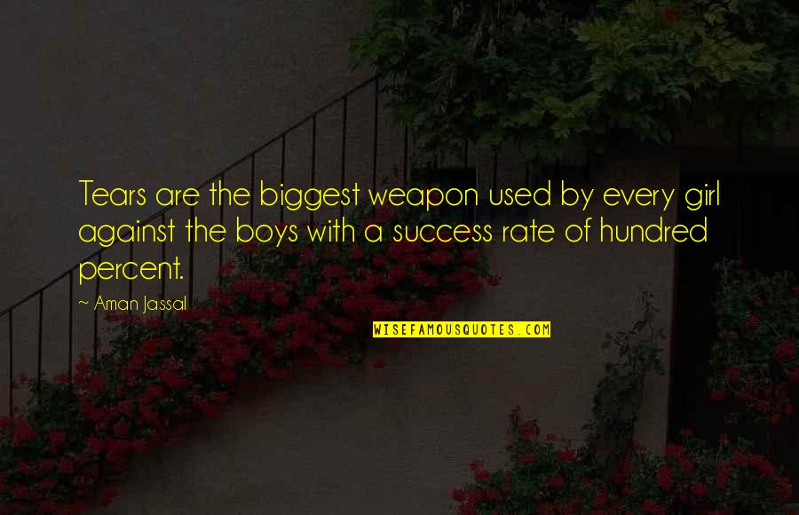 A Boy And Girl Quotes By Aman Jassal: Tears are the biggest weapon used by every