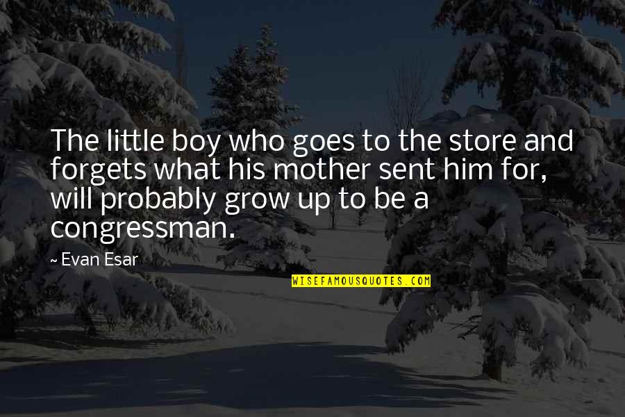 A Boy And His Mother Quotes By Evan Esar: The little boy who goes to the store