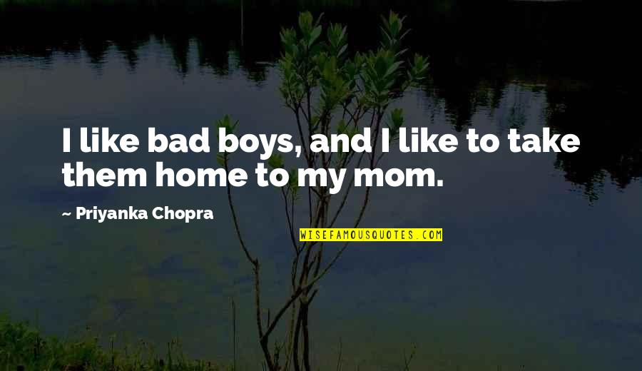 A Boy Mom Quotes By Priyanka Chopra: I like bad boys, and I like to