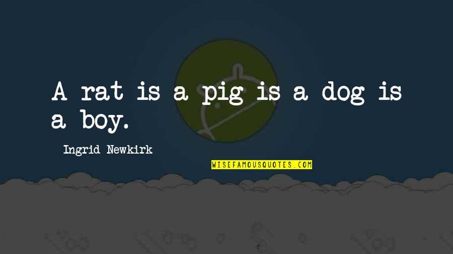 A Boy Quotes By Ingrid Newkirk: A rat is a pig is a dog