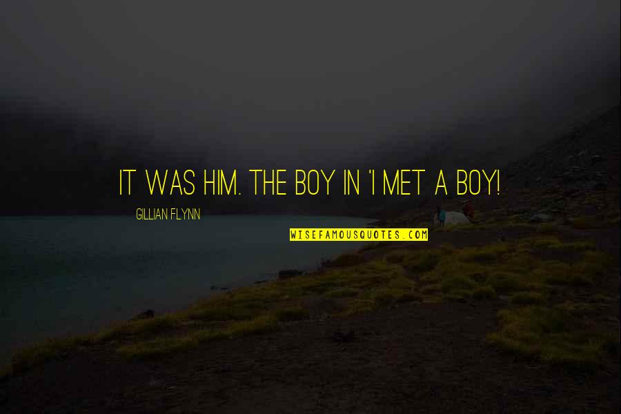 A Boy You Just Met Quotes By Gillian Flynn: It was him. The boy in 'I met